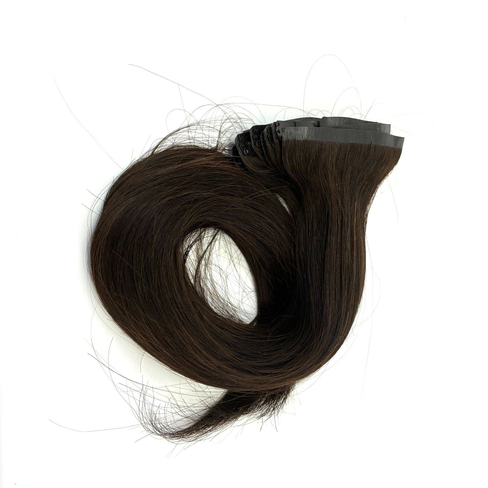 Glam Seamless Invisi-Clip Hair Extensions #1B Off Black 7 Wefts 16″ 140g NWOT