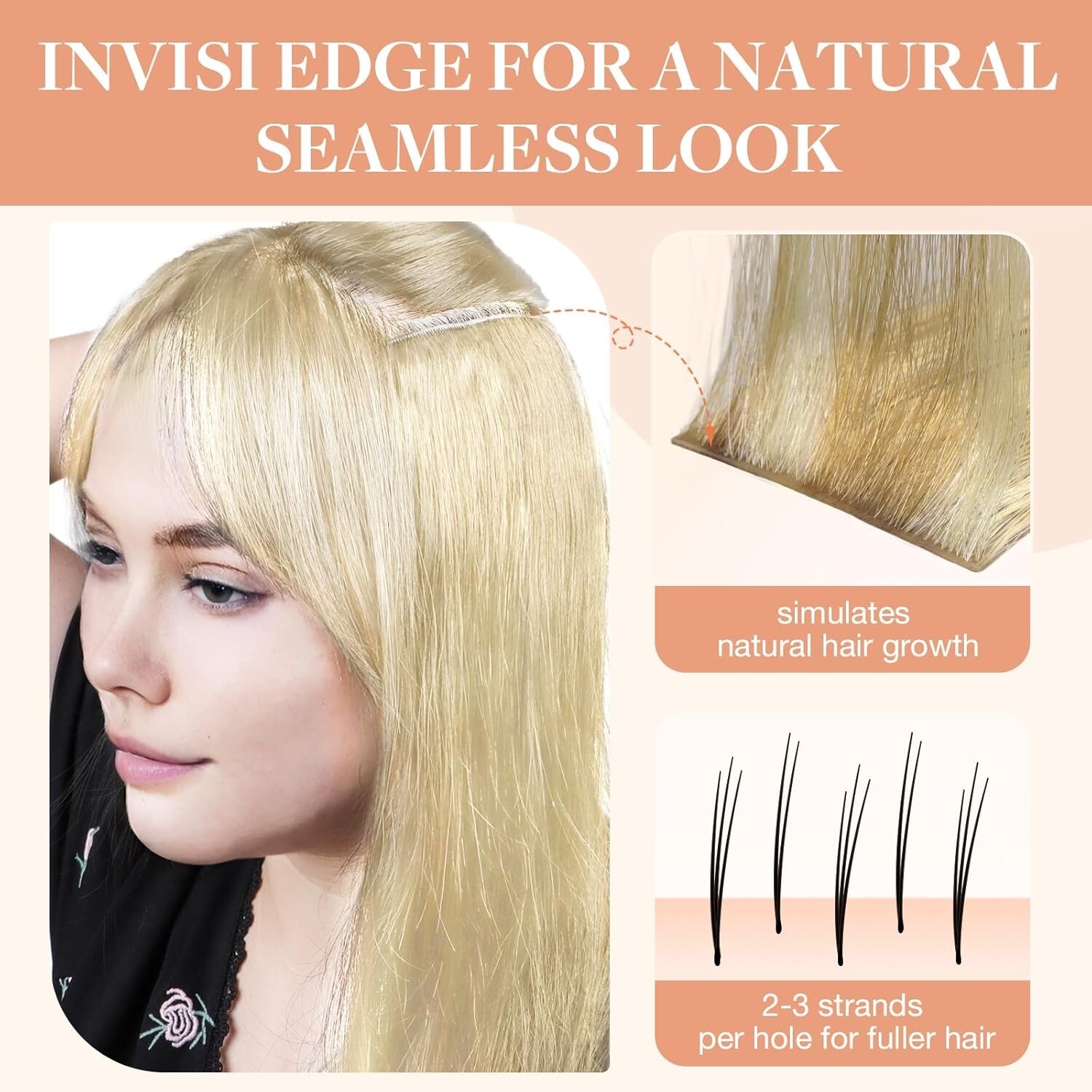 Invisi Edge Clip in Hair Extensions Set, 24inch 160g, 4pcs Injected GOO GOO