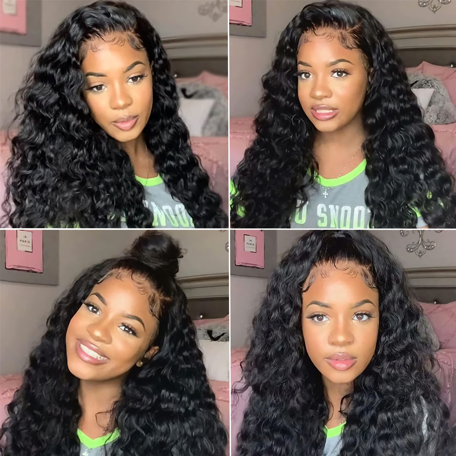 13×4 Deep Wave Wet and Wavy Lace Front Wigs Human Hair for Black Women Gluele…