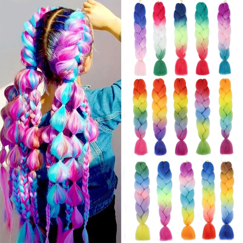 1 Pack 100g 24Inch Synthetic Hair Braids Hair Crochet Braiding Hair Extensions
