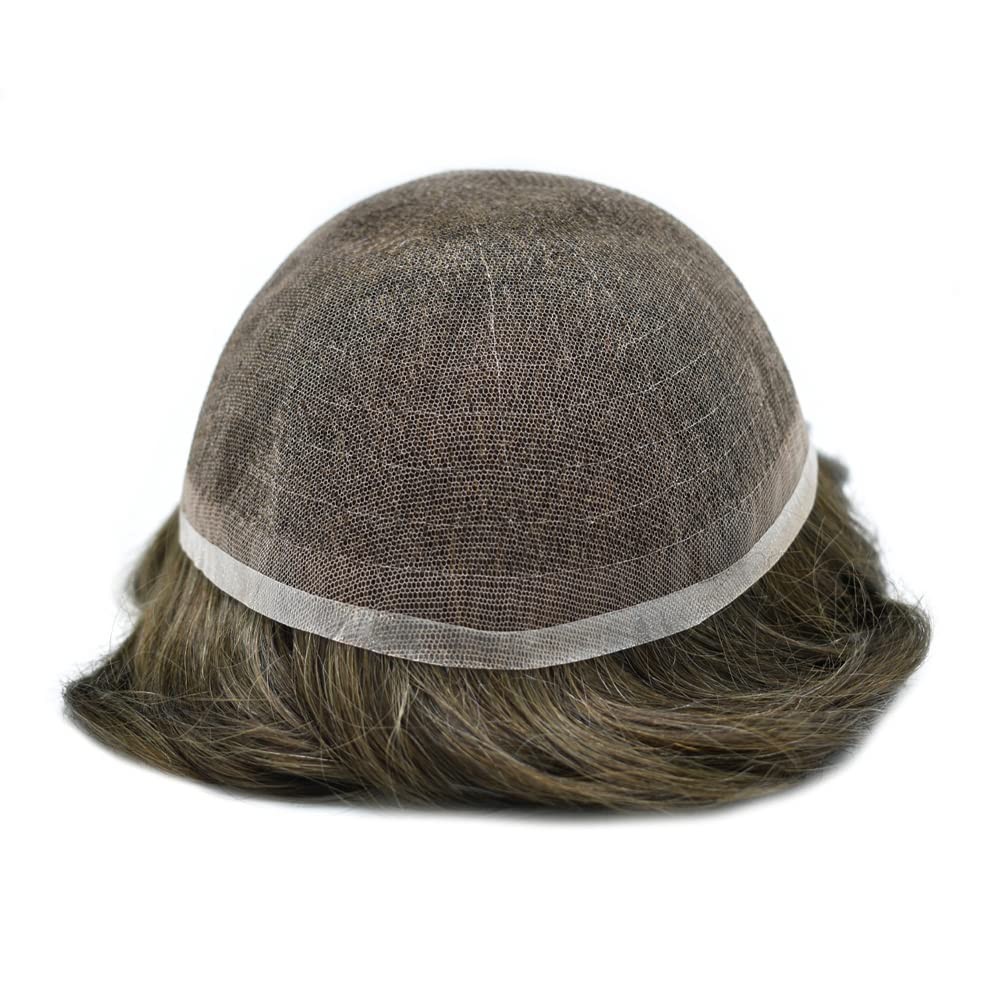 Full French Lace Toupee Hair Replacement System Hairpiece Natural Hairline