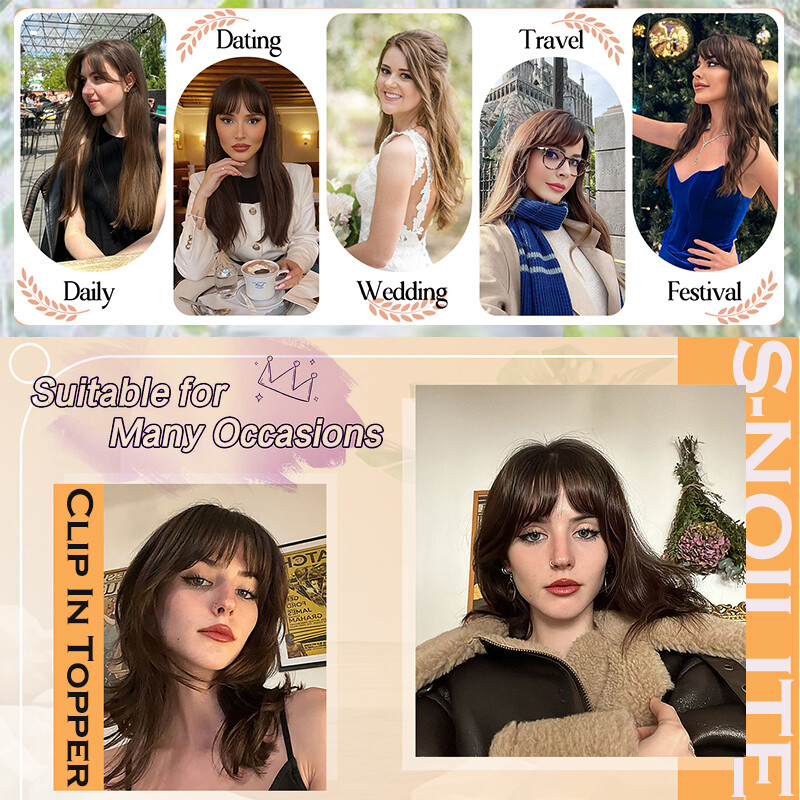 NEW Natural Toupee False Hairpiece Clip In As Human Hair Extensions Topper Wavy