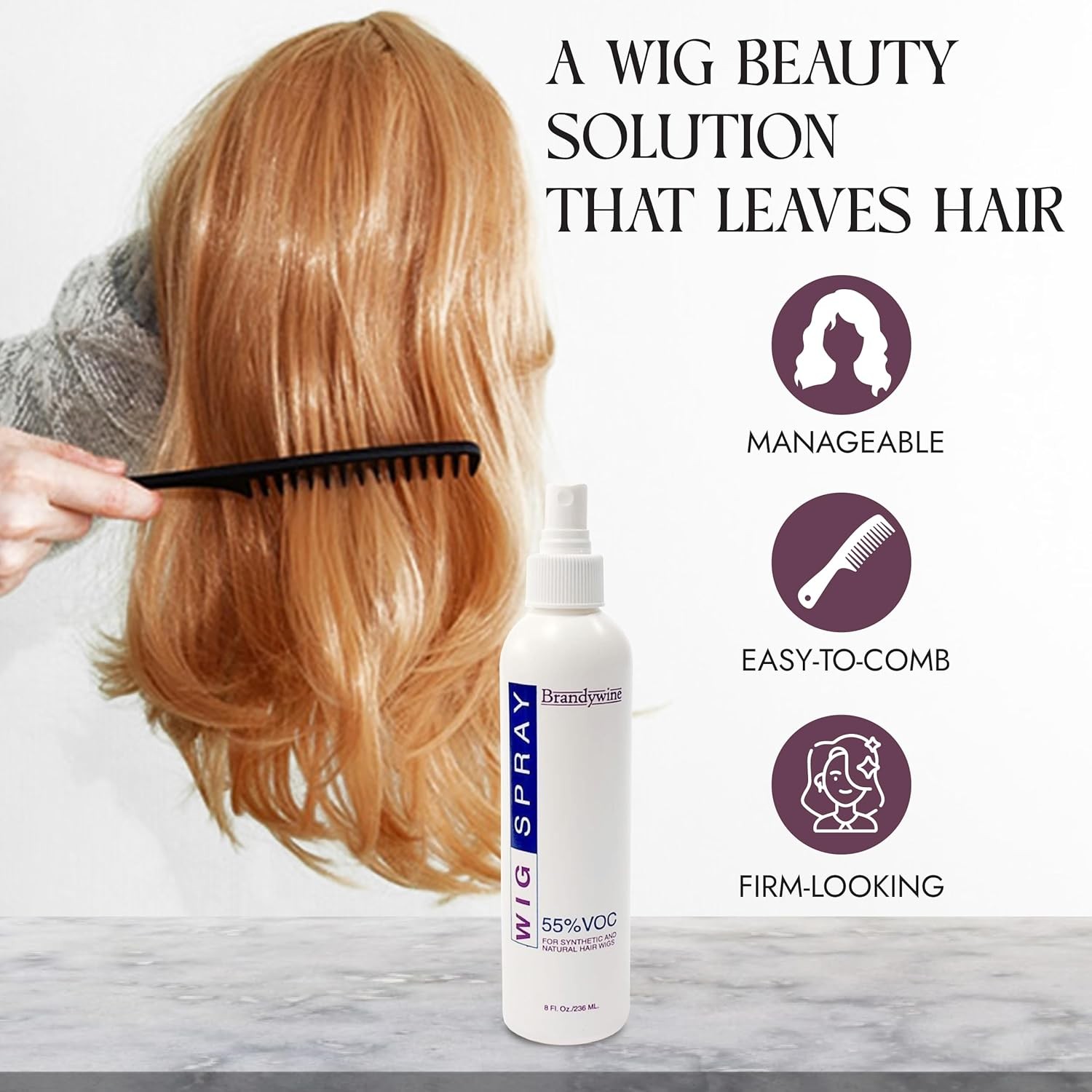Brandywine Non-Aerosol Wig Spray for Synthetic & Natural Hair Wigs, Hairpieces &