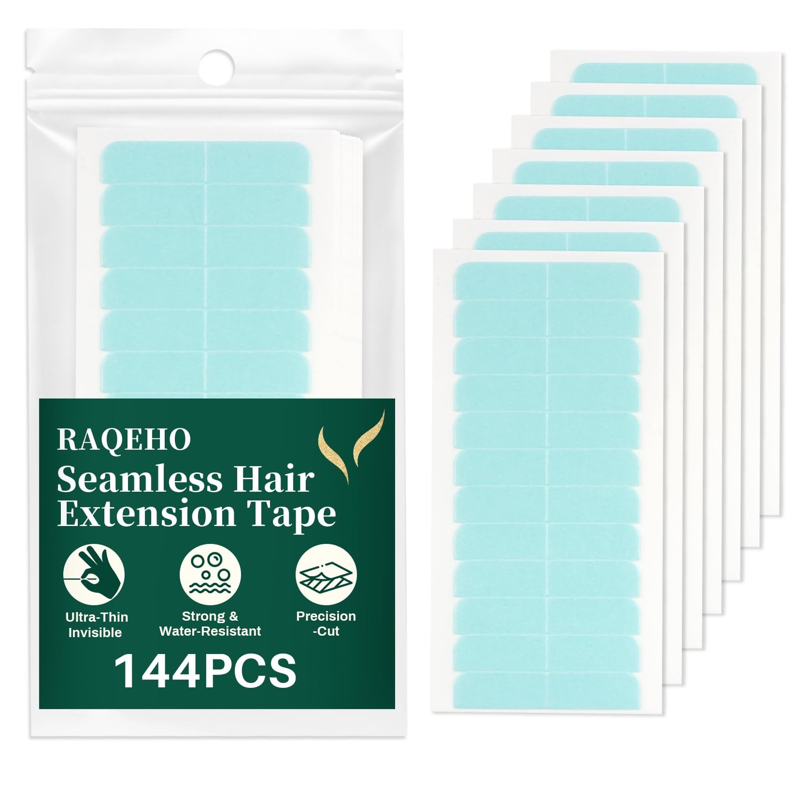 Hair Extension Tape Tabs, Strong Hold Waterproof Replacement for Wigs
