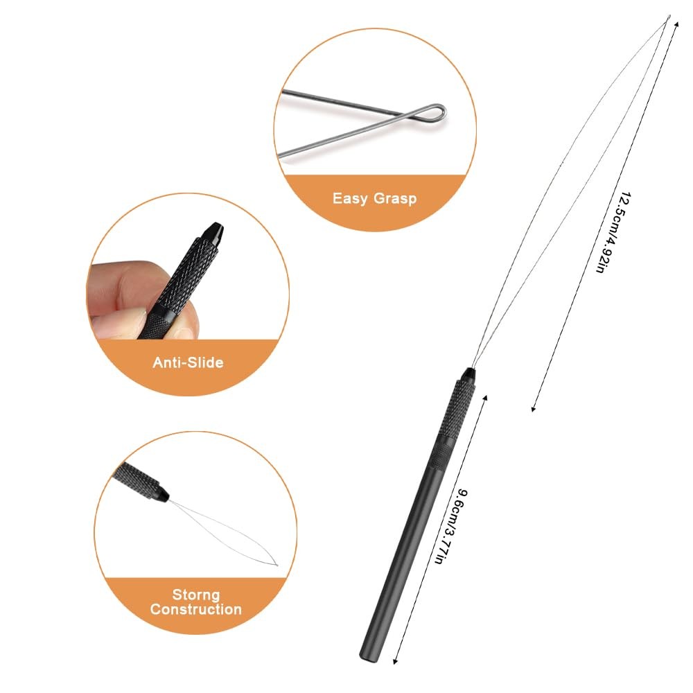 Hair Extension Loop Tool 5Pcs Pulling Needle Wire Loop Threader Hair Threader