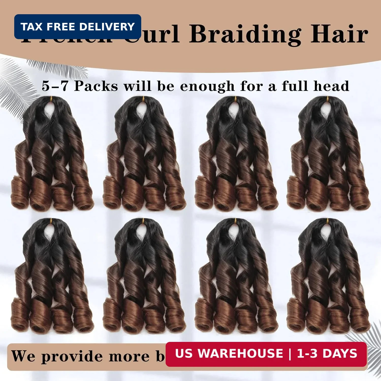 French Curl Braiding Hair 12Inch 8Packs French Curl Crochet Braids Short Curl…