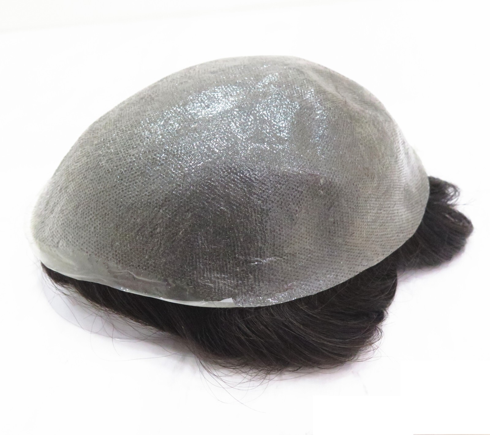 Mens Toupee Natural Human Hair System 03mm Ultra Thin Skin Dark Brown Hairpieces