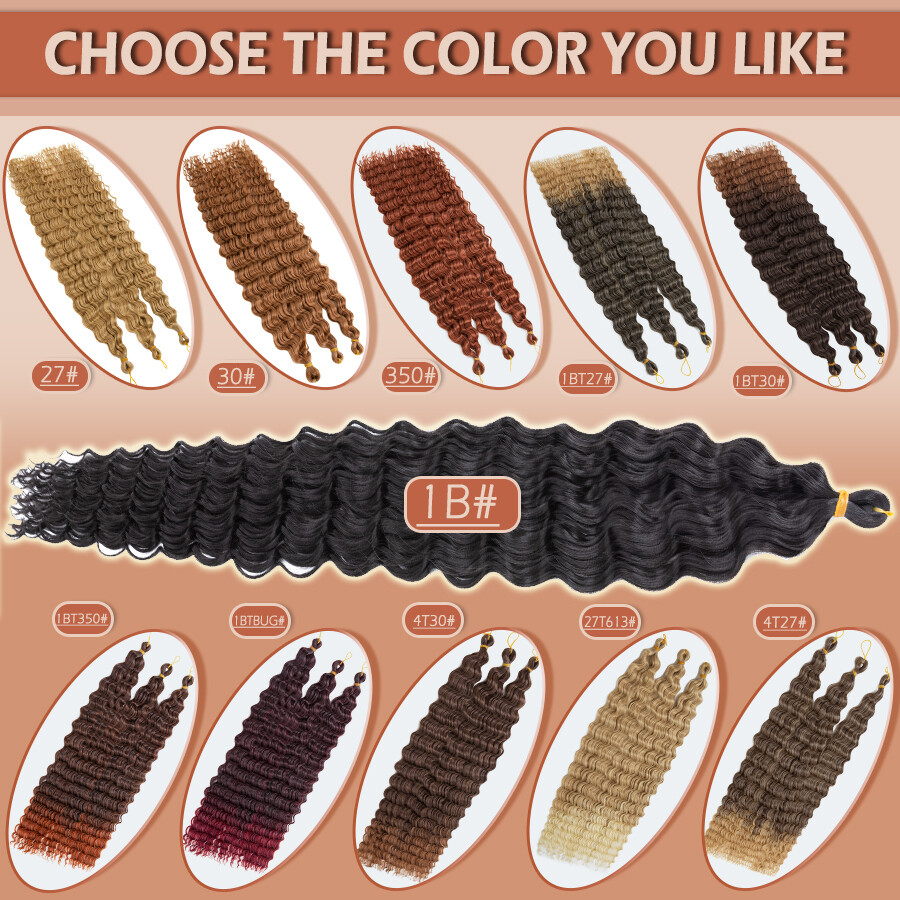 Deep Wave Bulk Braid 8/14/28″ Locs Boho Weave Braiding Curly Braids Extensions