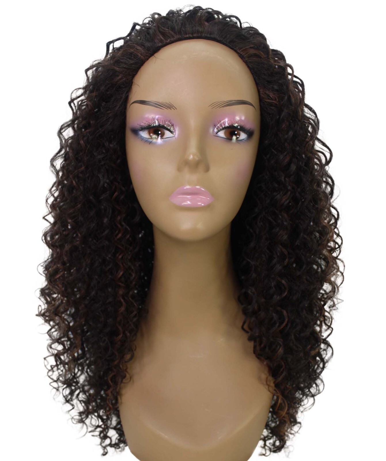 LUXLUXE Isadora Curly Body Waves 22.5 in Long Half Wig Half Cap Wig BH-0004