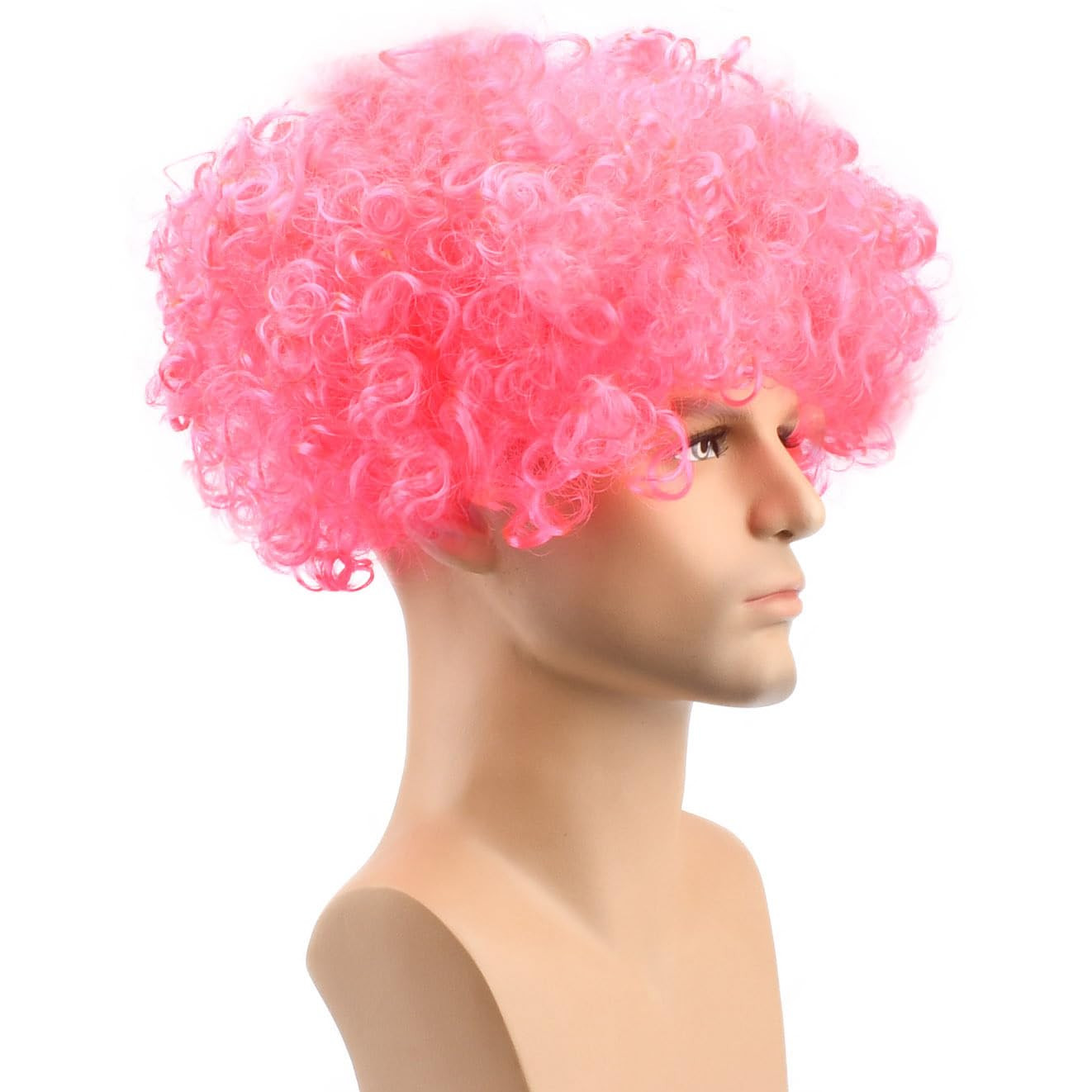 Unisex Short Fluffy Afro Wigs-Women Men Kinky Curly Disco Hippie Wig for Costume