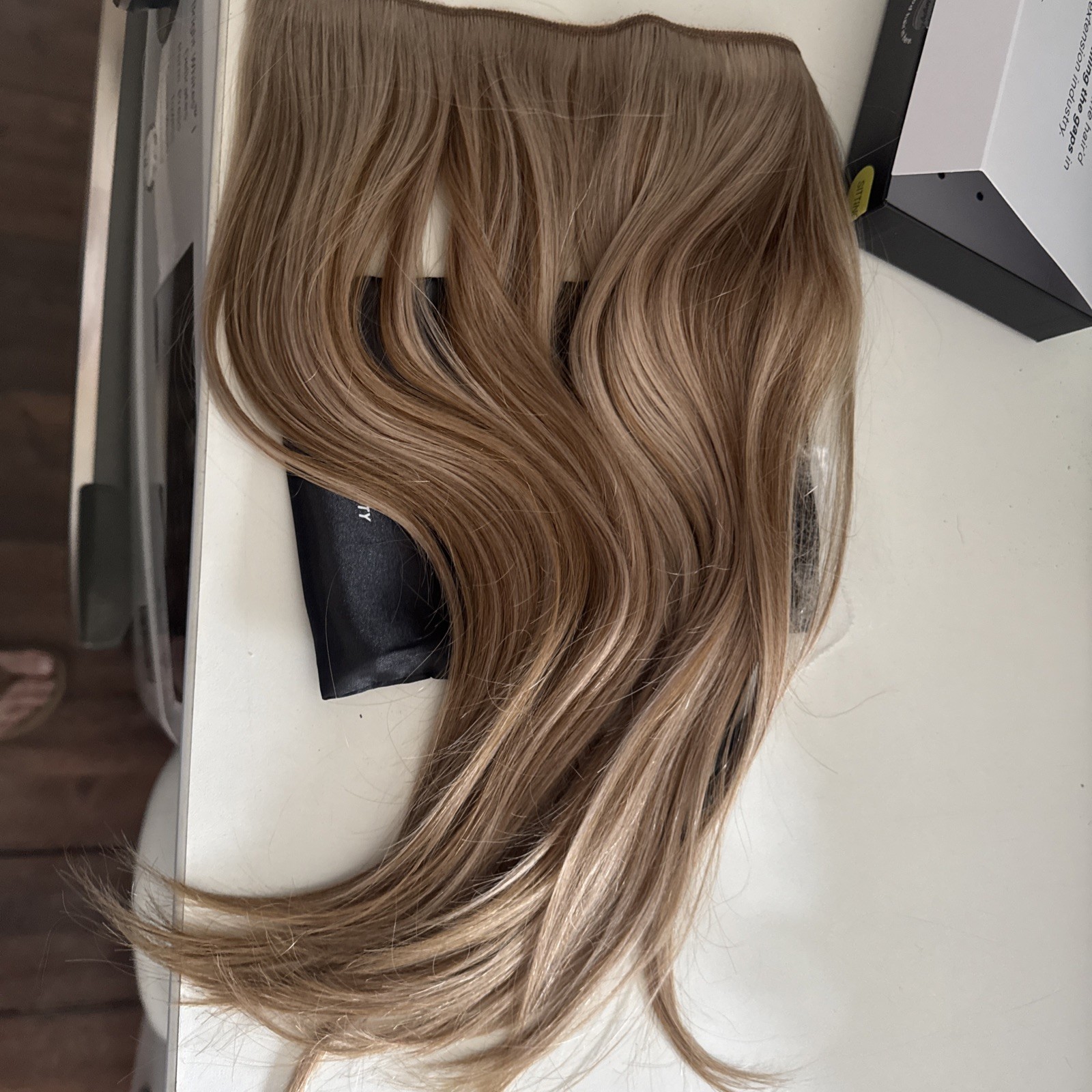 Sitting Pretty Halo Hair Extensions, Cool Blonde Blend 16″ Medium Density