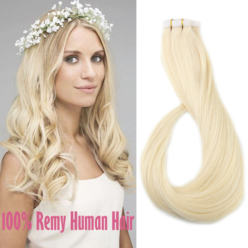 Body Wave Tape In 100% Remy Human Hair Extensions Skin Weft 20pcs 50g Wavy Remy