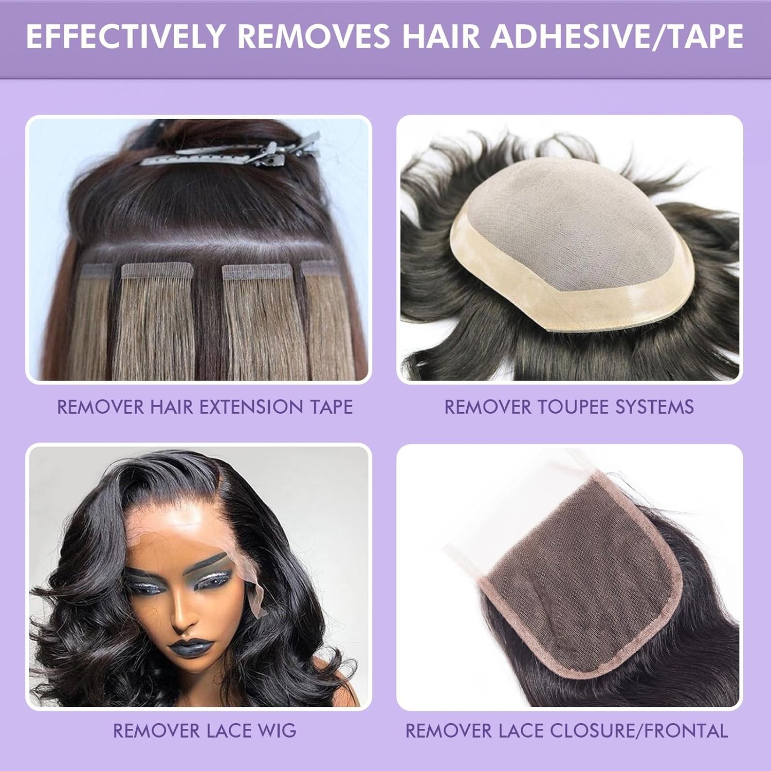 Gentle Lace Glue Remover for Wigs and Hair Extensions – Waterproof Formula