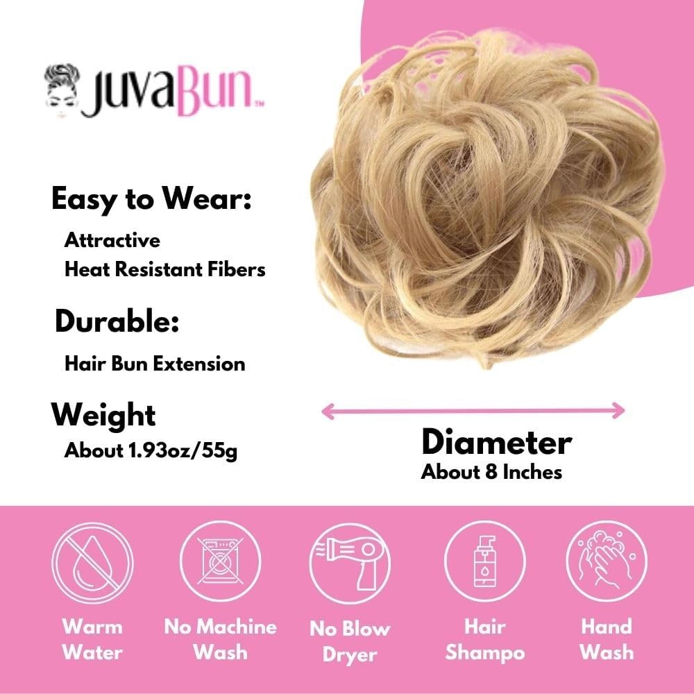 Juvabun Messy Bun Hair Extension JB-MB-04 Elastic Band Bun Hairpiece – Gold