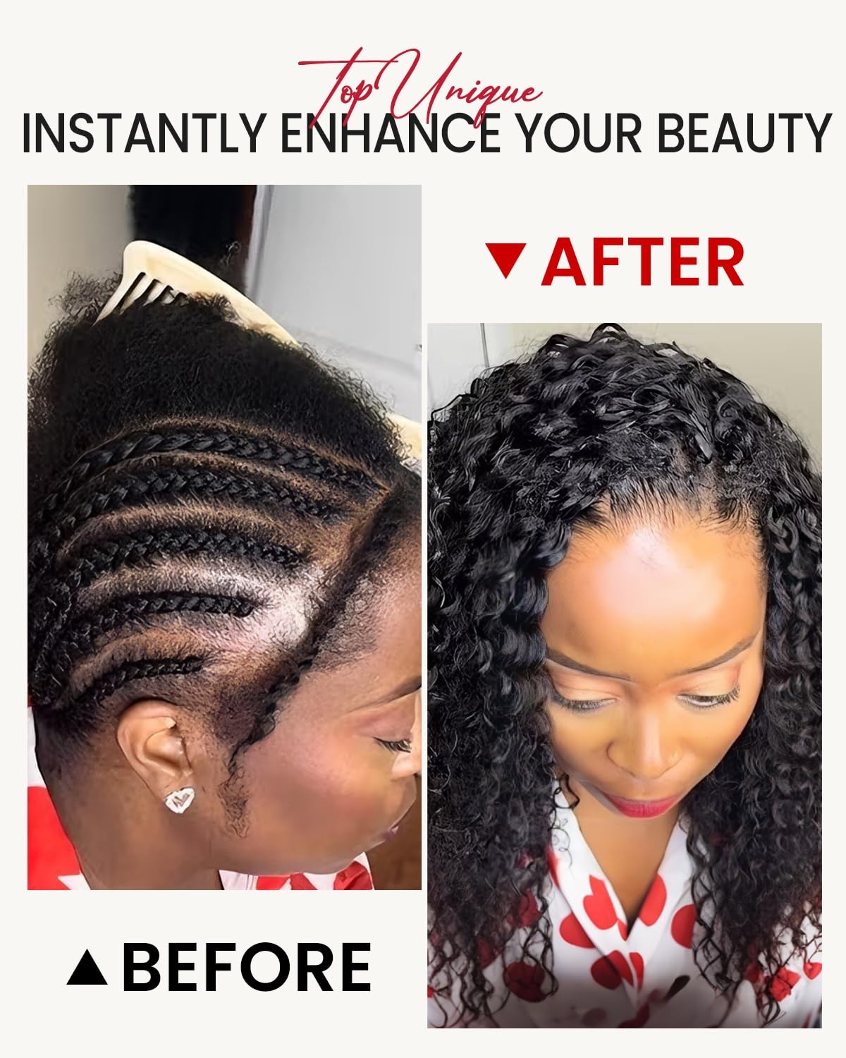 Topunique Human Crochet Hair Deep Wave Pre-Separated 16 Inch 160G Invisible