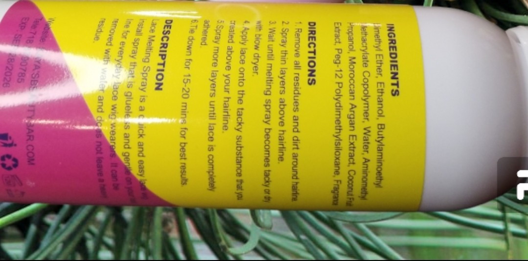 Lace Melting and Holding Spray 3.4 fl oz Glue-Less Hair Adhesive for Wigs