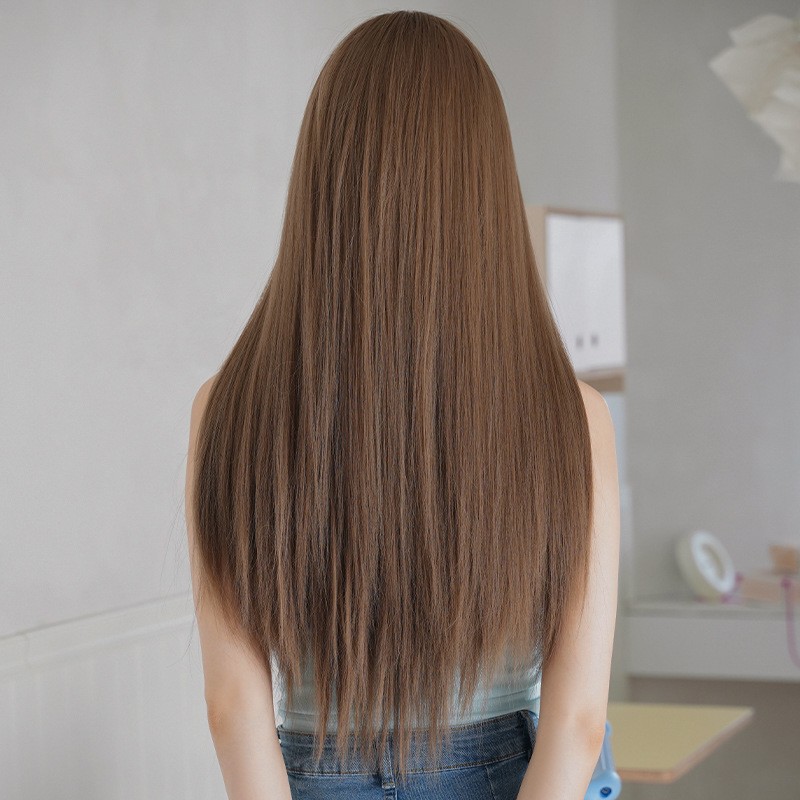Japanese Korean Style Long Straight Wig Heat Resistant Synthetic Full Head Wig