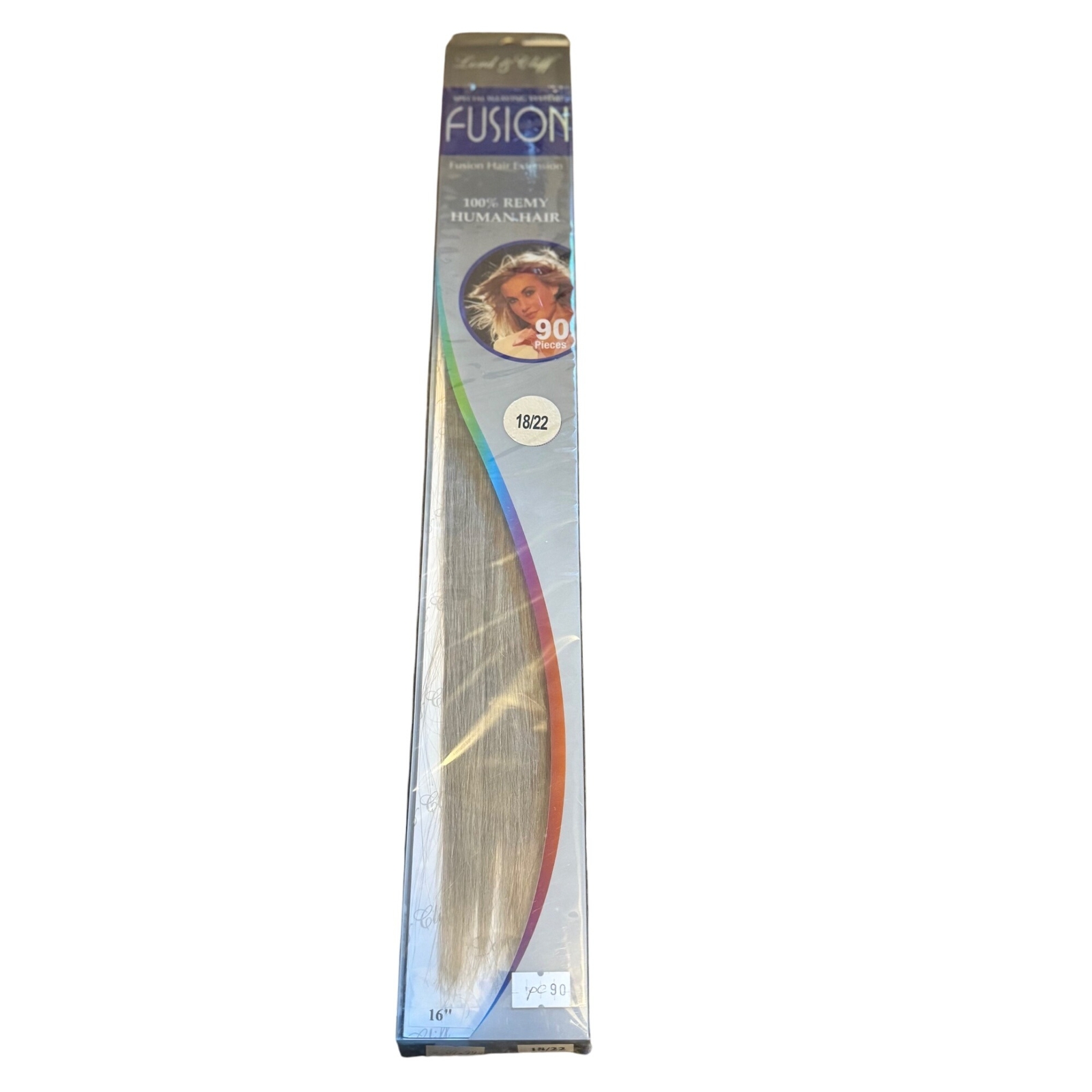 Lord & Cliff Premium Remy I Tip 90 Pieces Human Fusion Extensions 16″ #18/22
