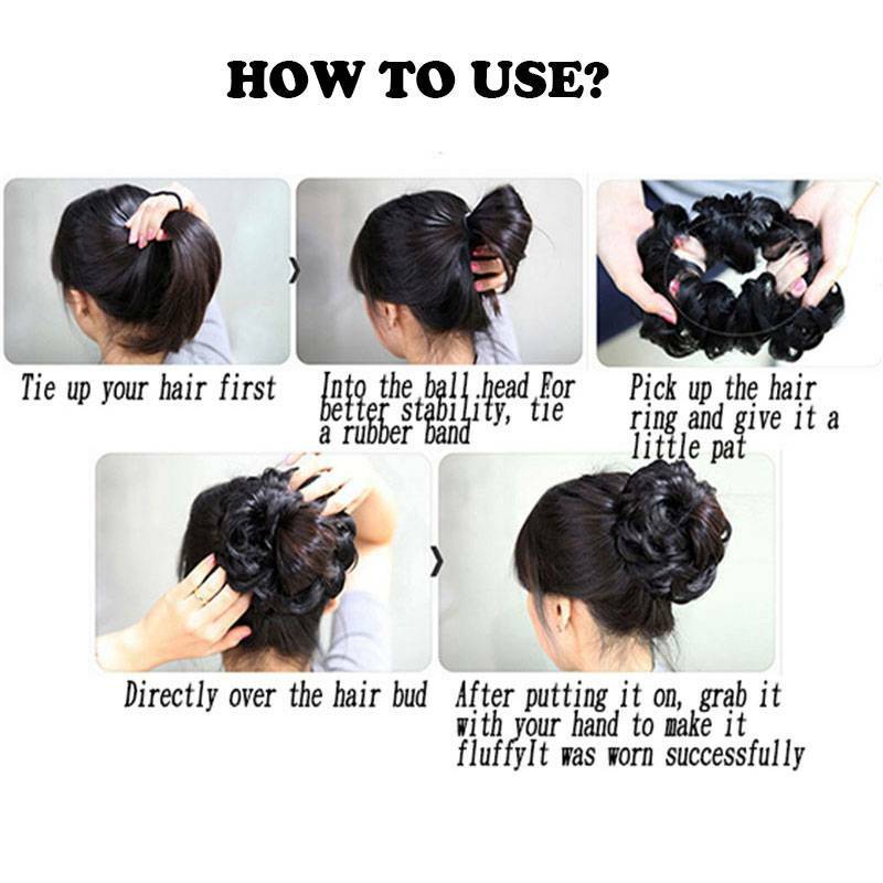 80g Thick Messy Bun Hair Piece Scrunchie Wrap On Updo Pony Tail Hair Extensions