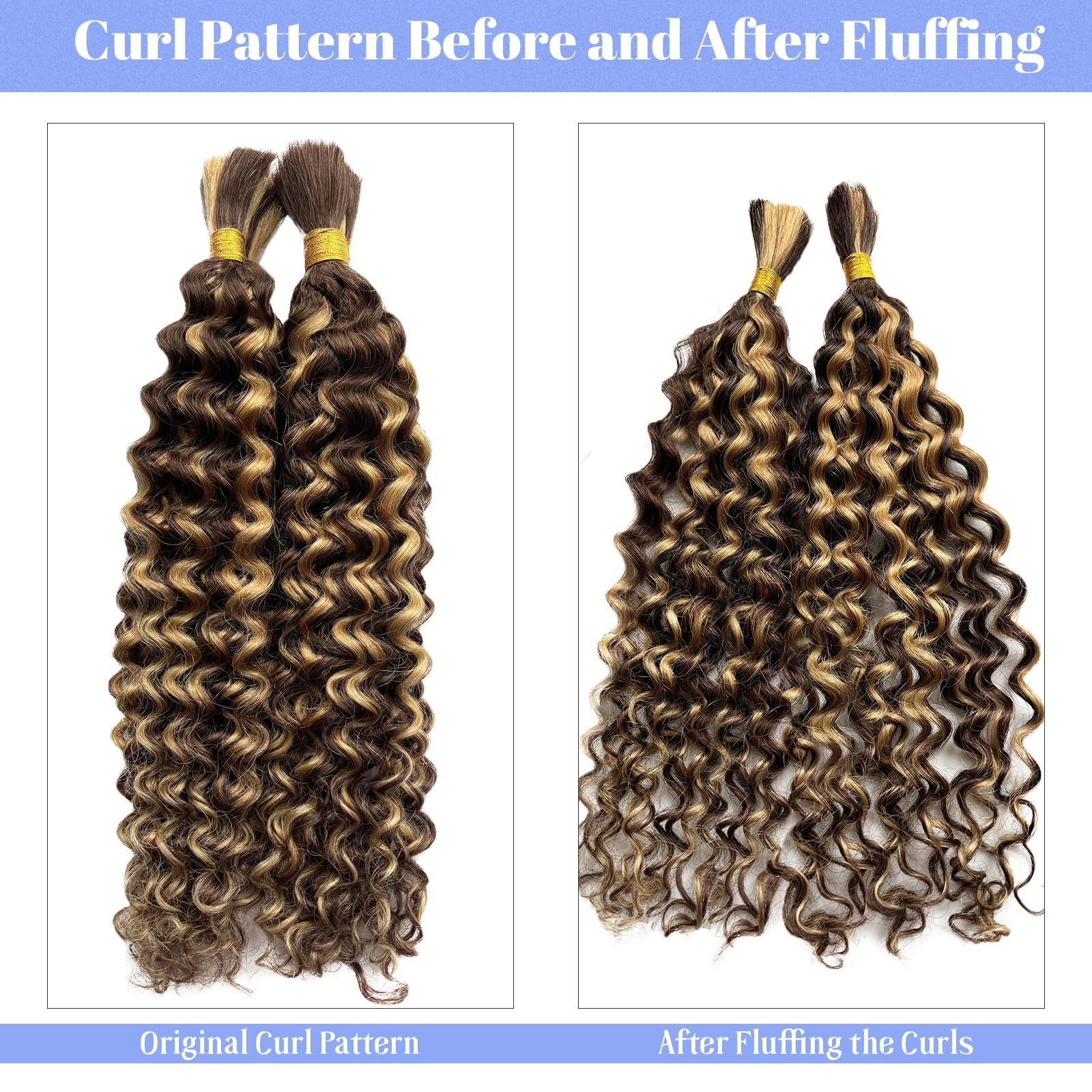 Licoville 4/27 Braiding Hair Water Wave Human Hair Bundles Brown And Blonde