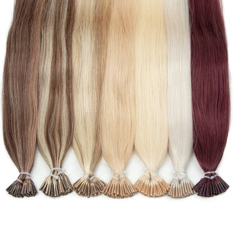 I Tip Hair Extensions Real Human Hair 30g/pack Microlink Capsules 14″