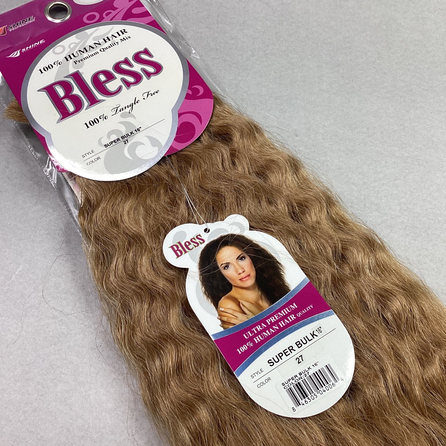 Bless Super Bulk 100% Human Hair Extensions 16″ Color 27 Wavy Tangle Free
