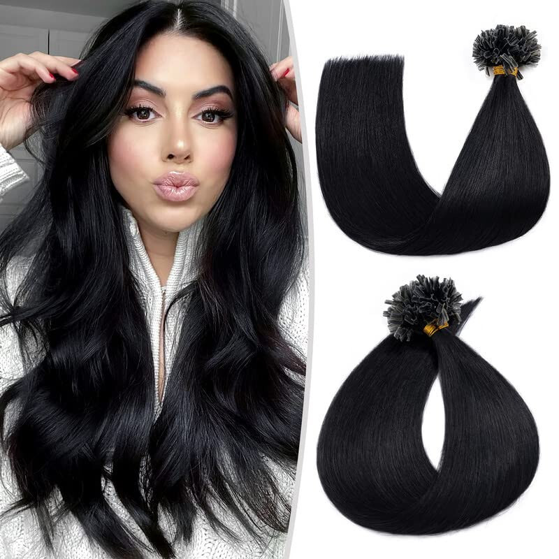 Pre Bonded U Tip Real Human Hair Extensions Keratin Fusion Nail Tip Remy Hair 1g