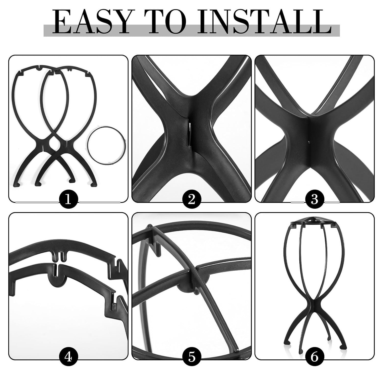 2× Portable Wig Holder Wig Stand for All Wigs 13.8 Inch Wig Stands Men Women USA