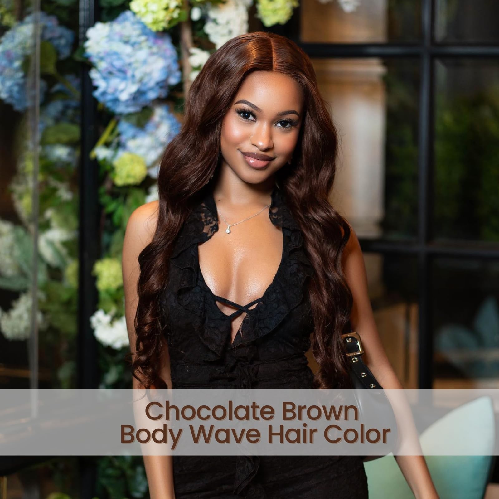 Alher 4 Chocolate Brown Bundles 2X6 Long Deep Part Closure 14 16 1814 In Dark