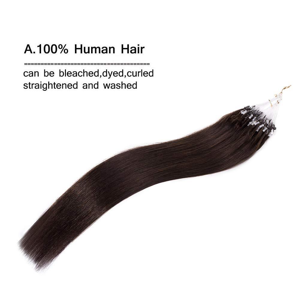 Micro Loop Hair Extensions Micro Slicone Beads Remy Russian Straight Human Hair