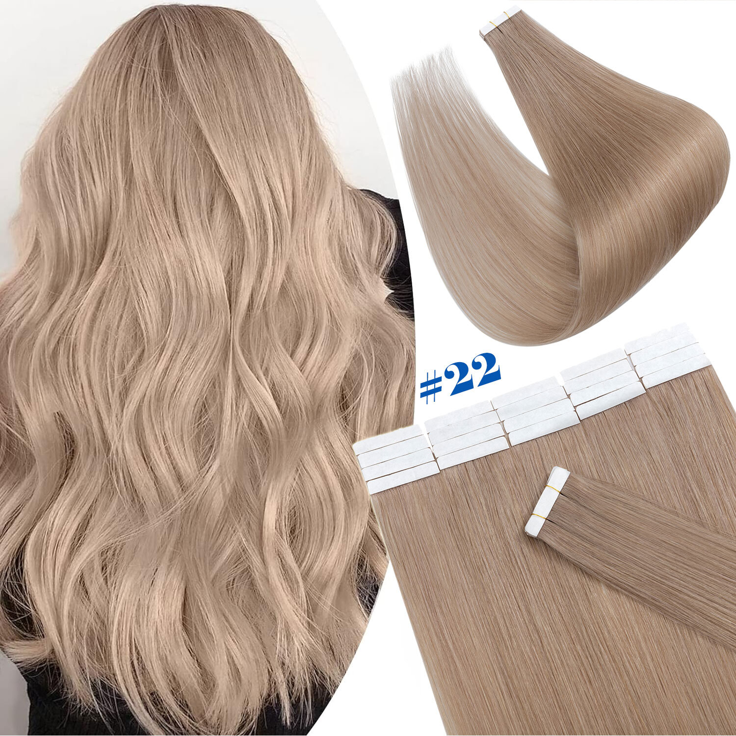 THICK Tape In 100% Human Remy Hair Extensions Skin Weft FULL HEAD BALAYAGE 20PCS