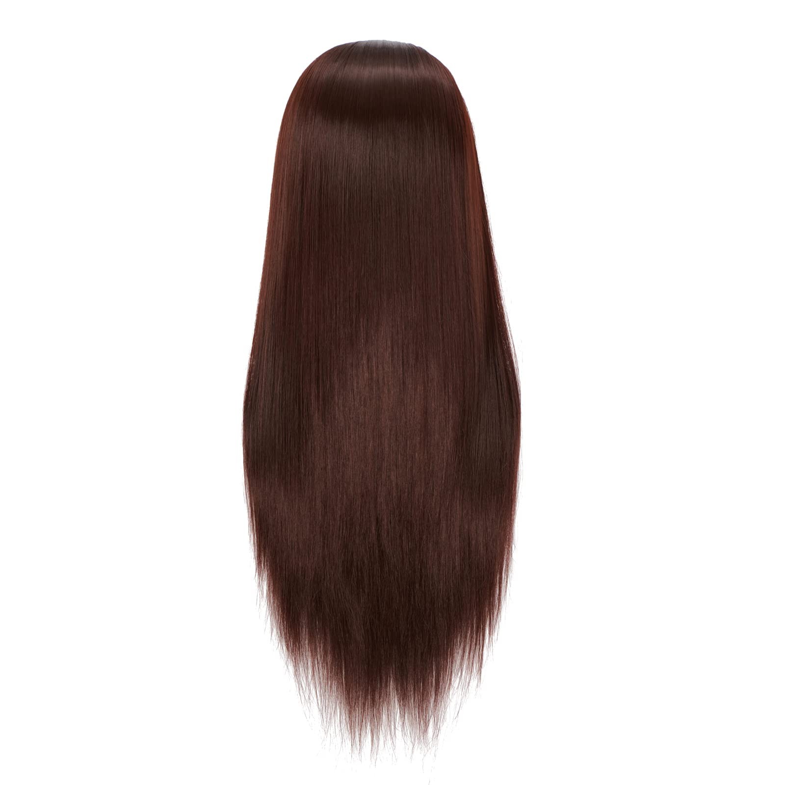 Long Hair Mannequin Head 26″-28″ Dark Brown Synthetic Fiber Hair – Hairdresser