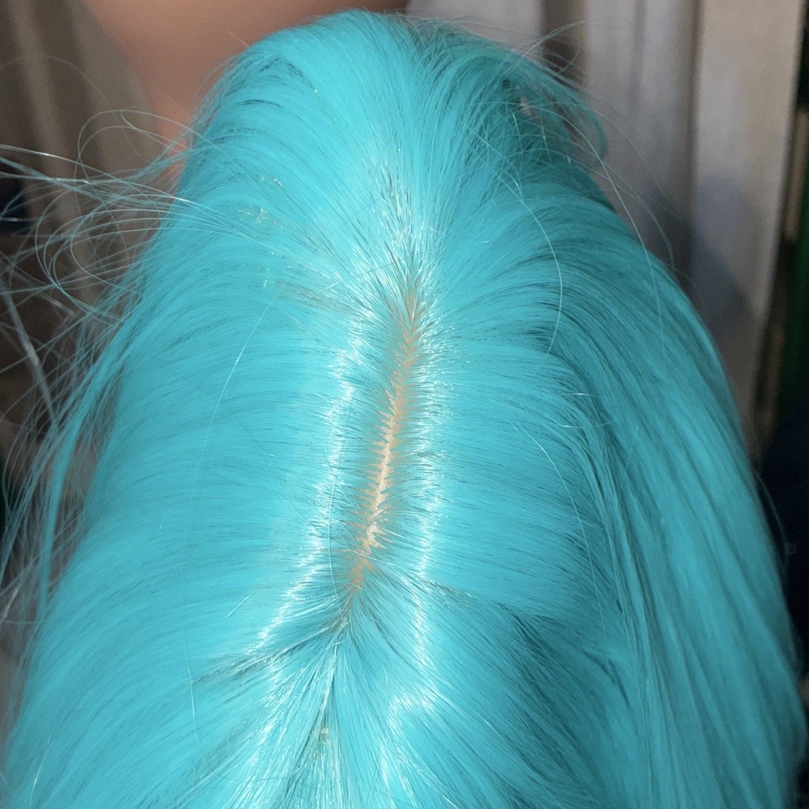 Straight Blue Bob Synthetic Wig Classic Cap Adjustable Strap C-Part One Size