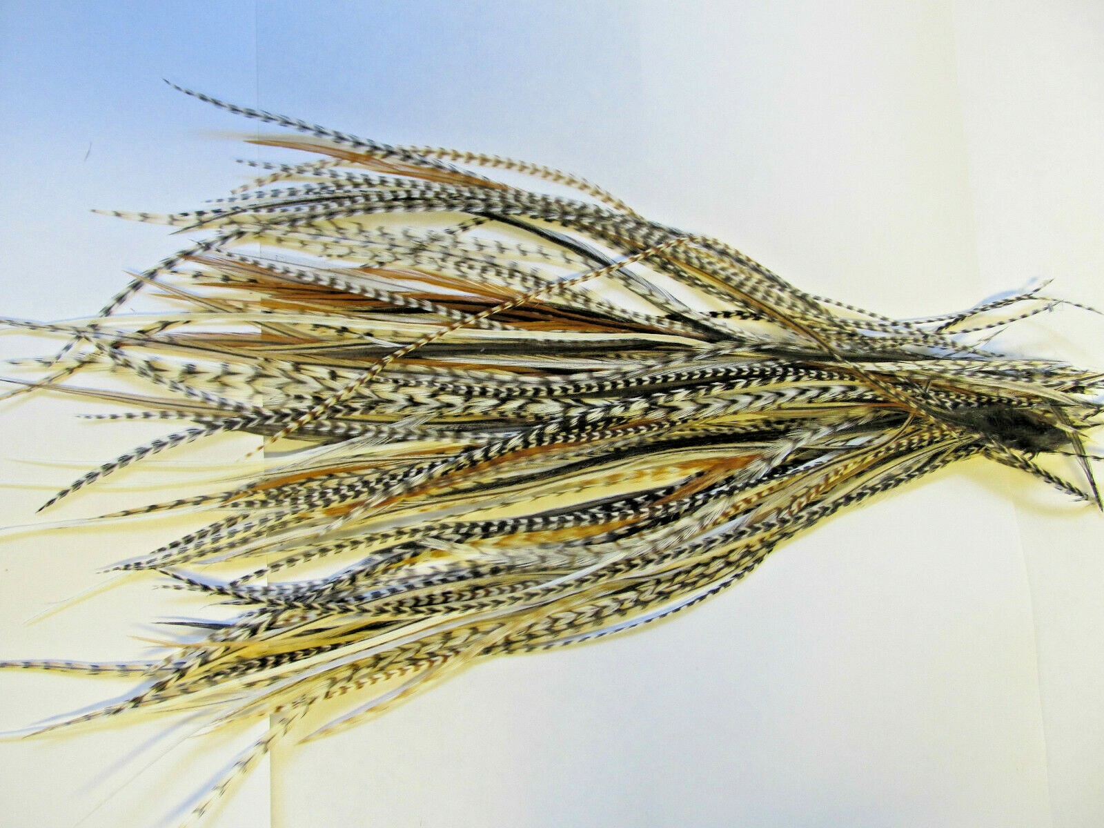 100 WHITING GRIZZLY MIX ROOSTER SADDLE 6 TO 9″ FEATHERS FOR HAIR EXTENSIONS