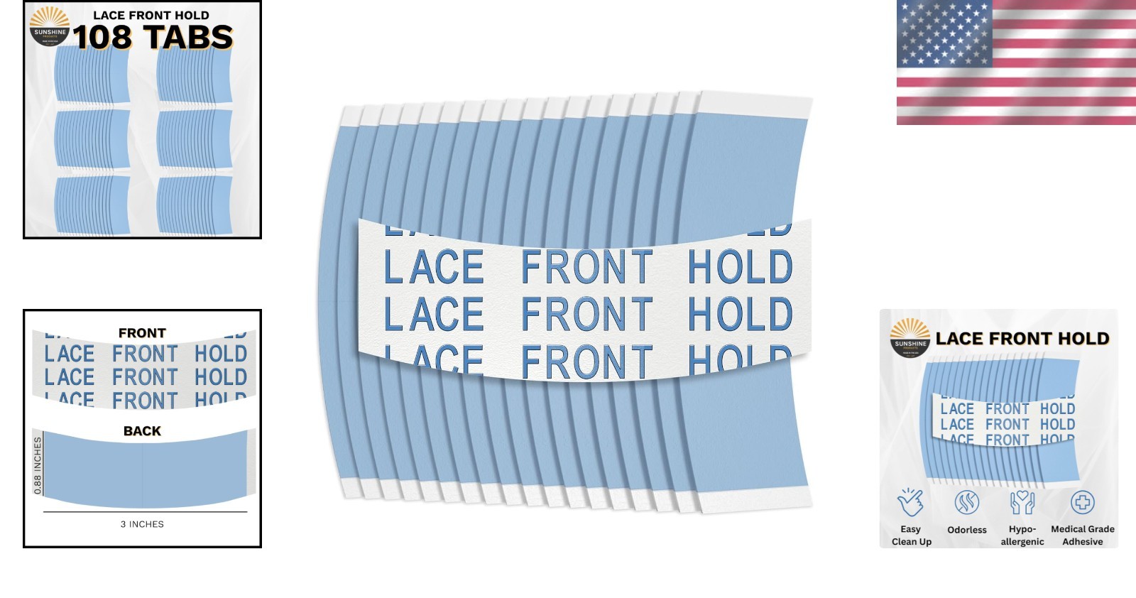 Long-Lasting Waterproof Wig & Toupee Tape – 108 Pieces for All Hair Systems