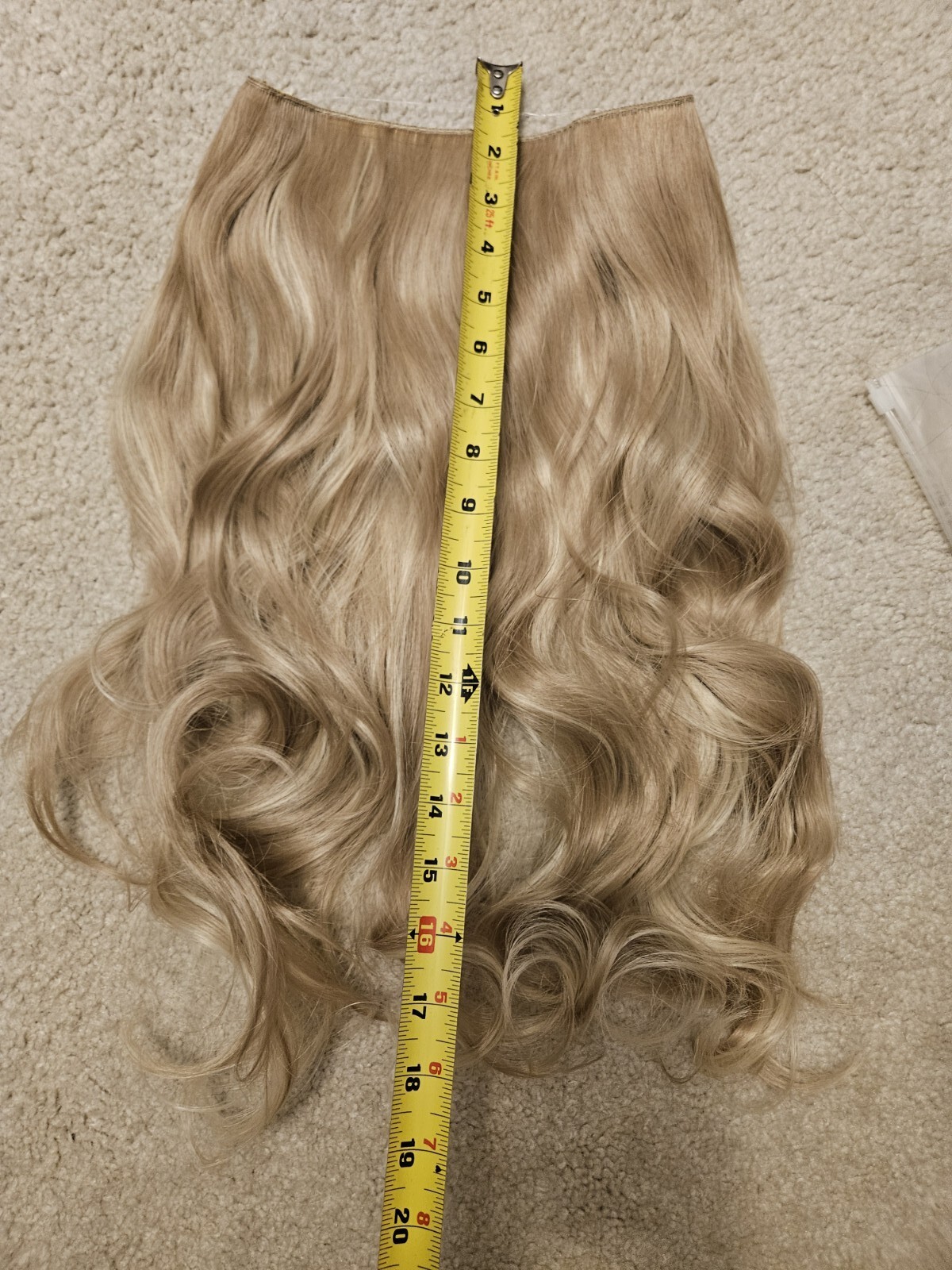BEAUTIFUL Blonde One Hairpiece Invisible Extensions Wavy Hair