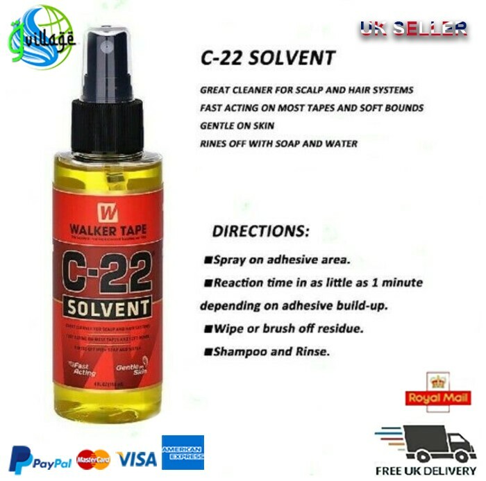 Walker Tape C-22 Solvent Great Cleaner for Scalp & Hair Systems 4oz (118ml)
