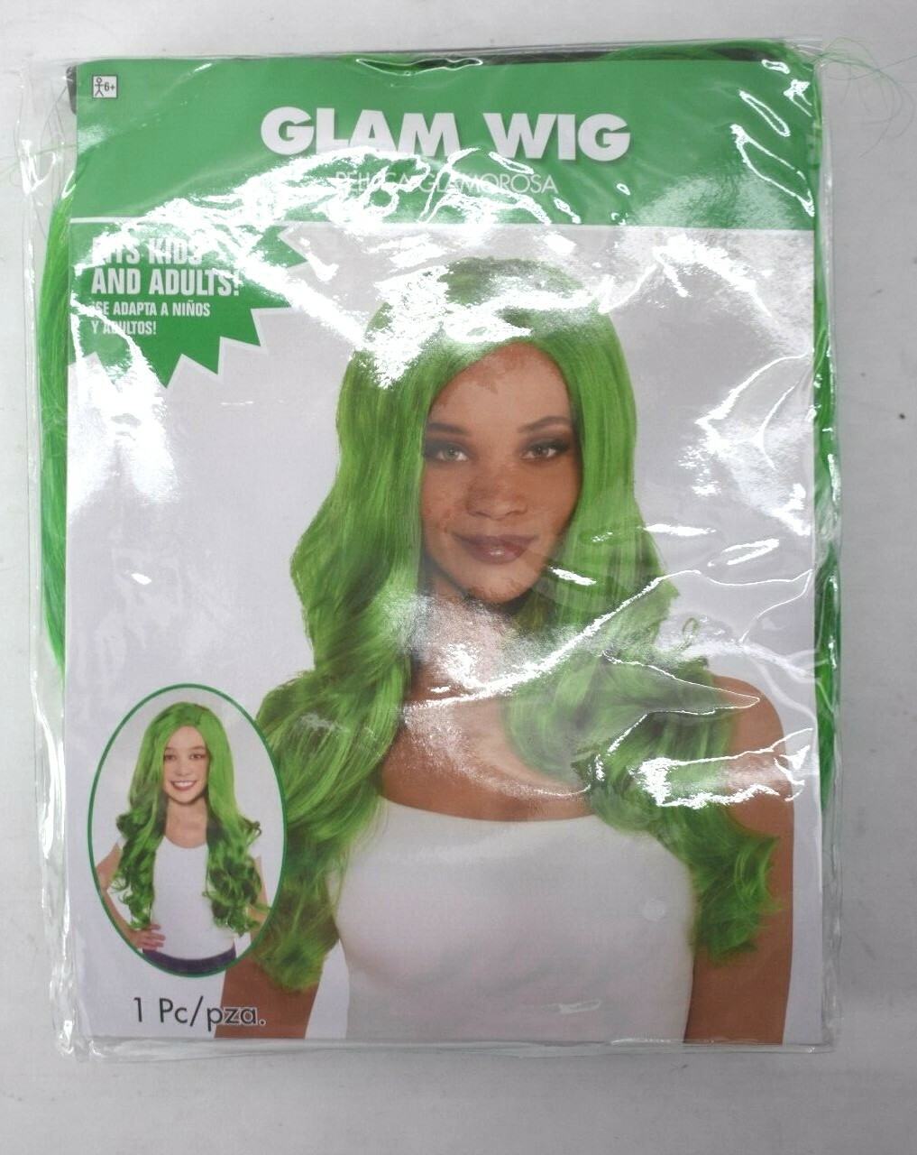 Glam Wig 3902269.03 Peluca Glamorosa Fits Kid & Adults Wigs Green Hair