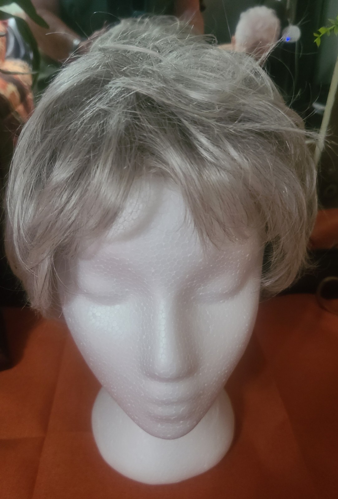 Short Gray & Silver Wig Hairpiece, Gray Silver Short Wig
