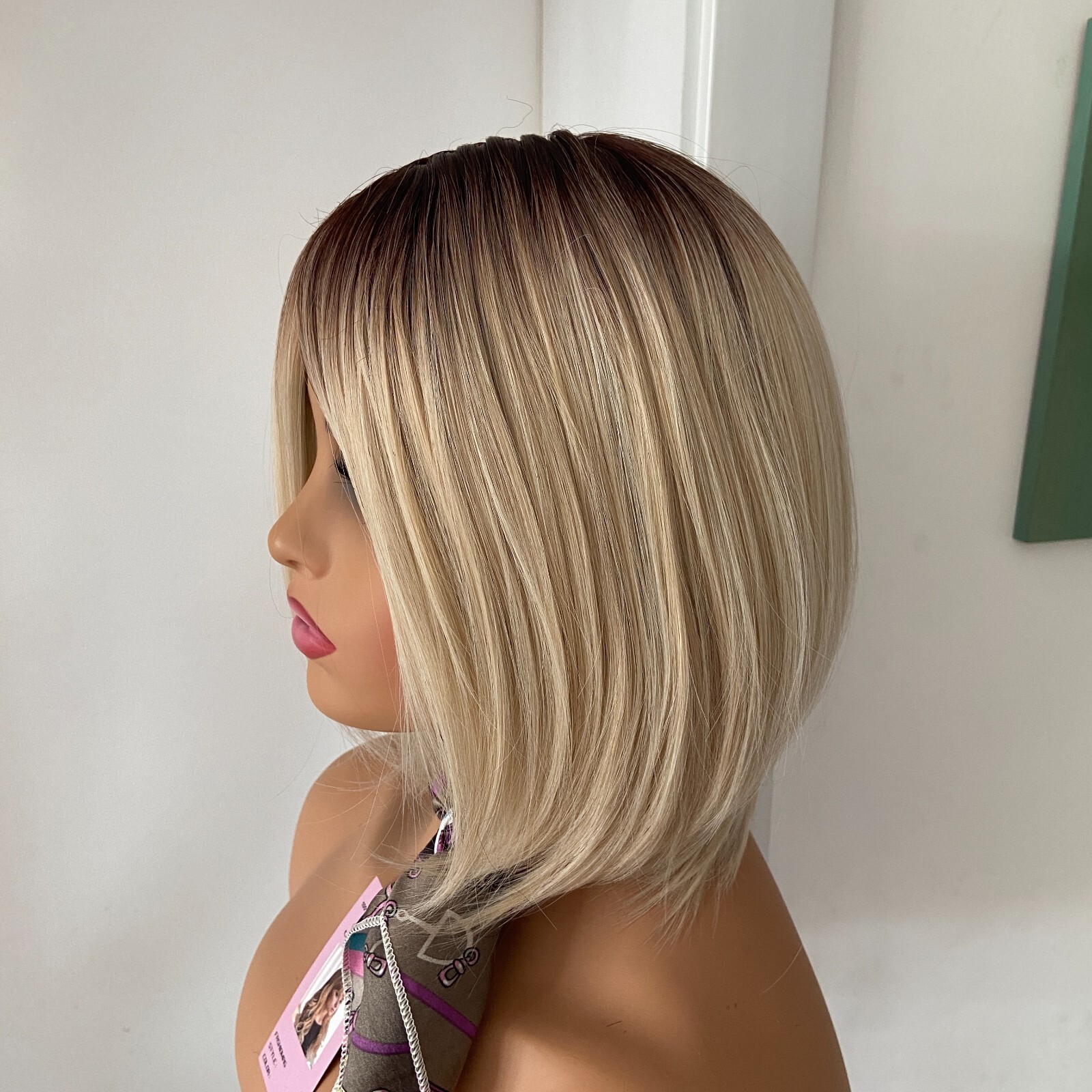 Vanilla Swirl Rooted Blonde Mix Synthetic Hair Wigs Women Soft Natural Daily use