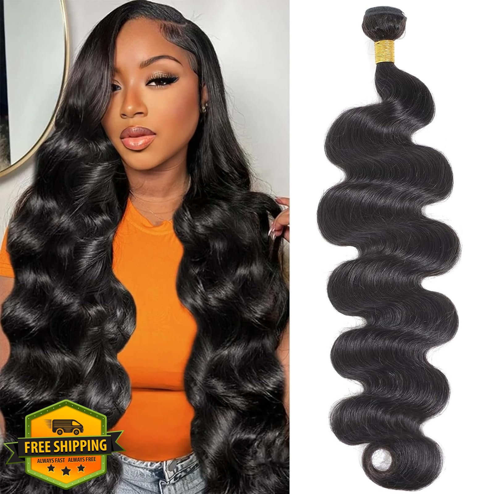 Brazilian Body Wave Hair Bundles 28 Inch Virgin Human Hair 1 Bundle