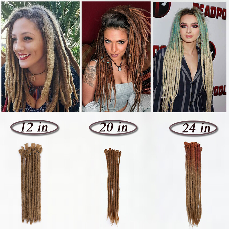 Reggae Single Ended Dreadlocks Extensions Synthetic Dreads Crochet Braid Hair US
