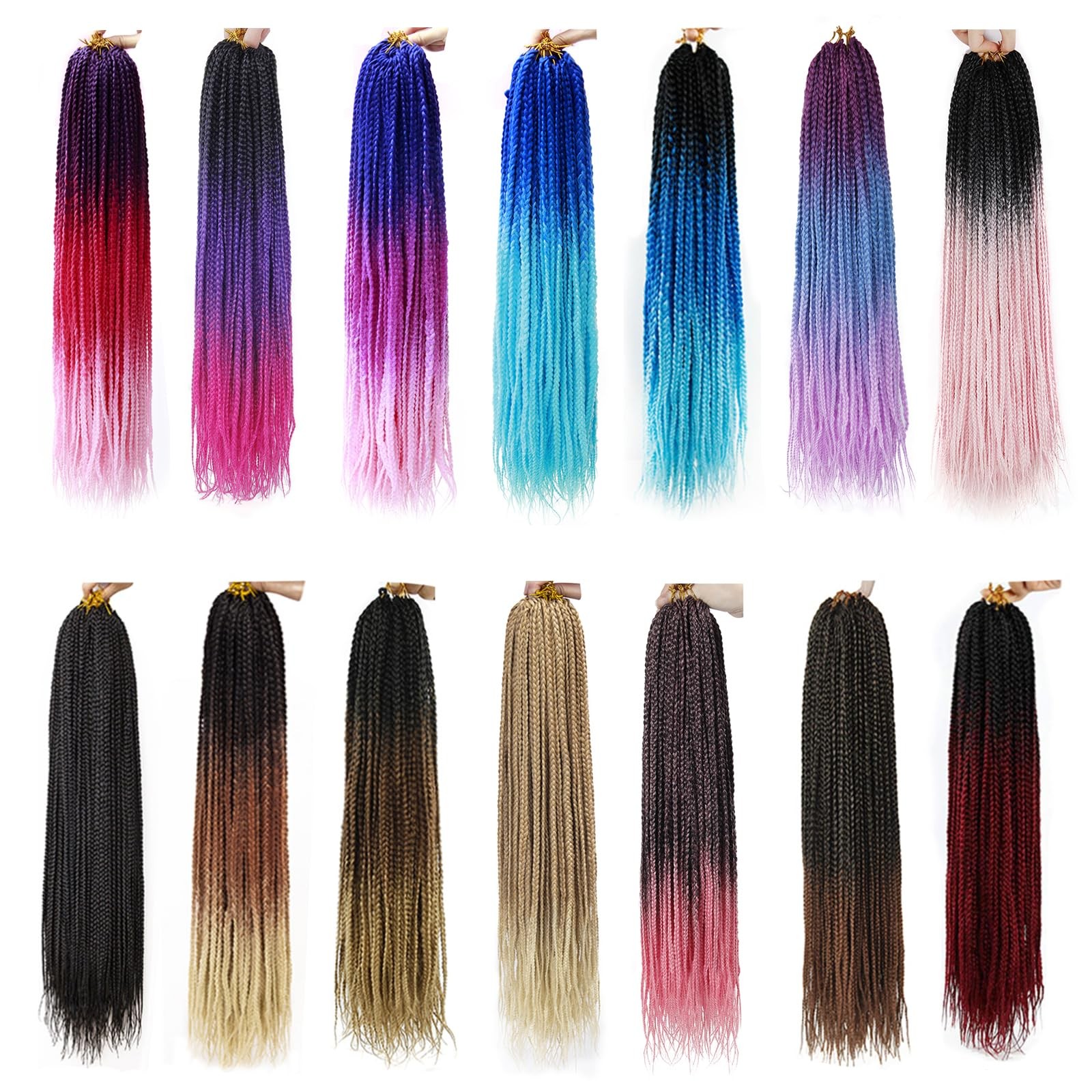Crochet Box Braids 6Packs 22Inch Pre-looped Synthetic Crochet Braids for Blac…