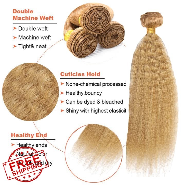 CrmBmod 28 30 Inch #27 Honey Blonde Kinky Straight
