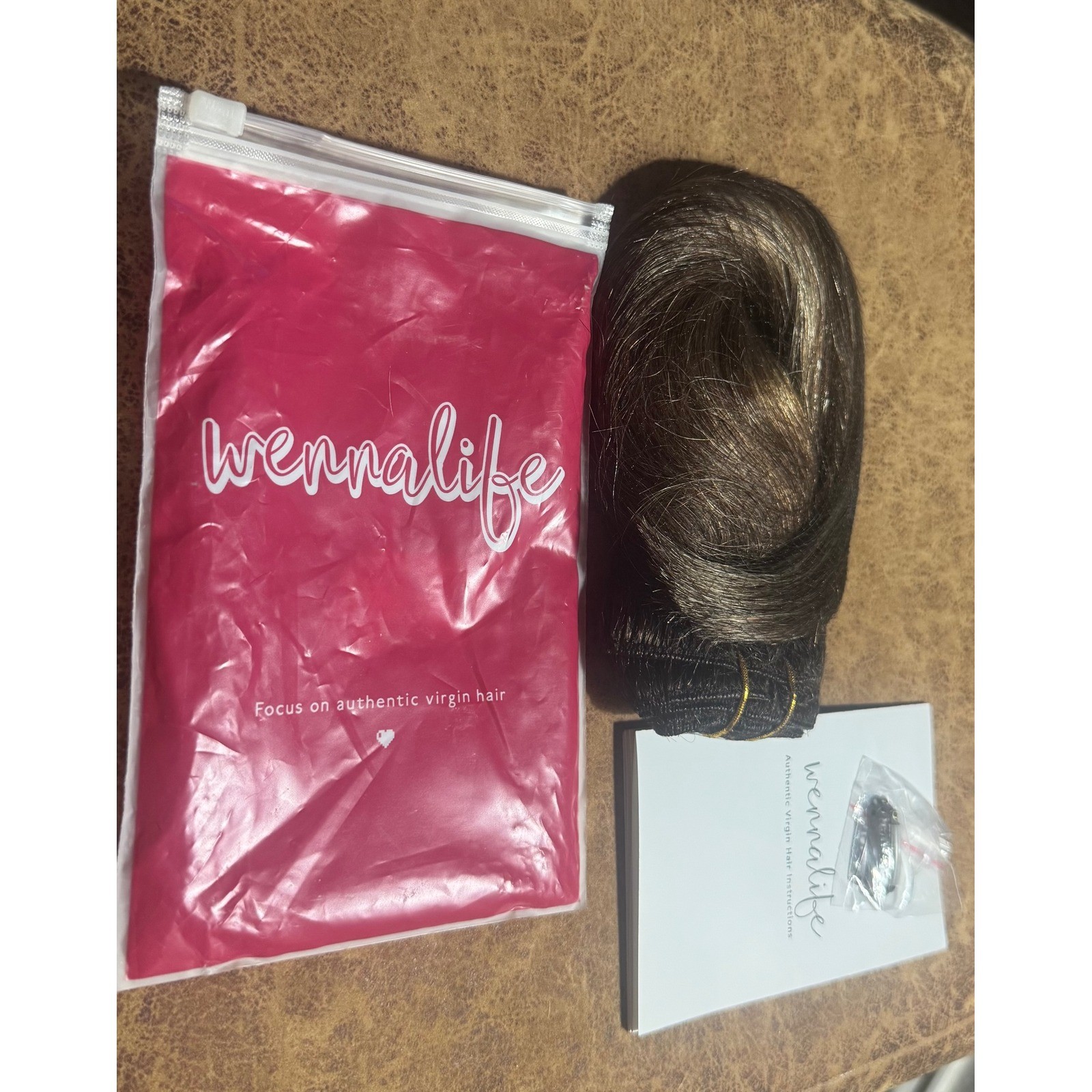 Wennalife 14″ Clip In Human Hair Extensions T4B/26P4B Brown Blonde Virgin Hair