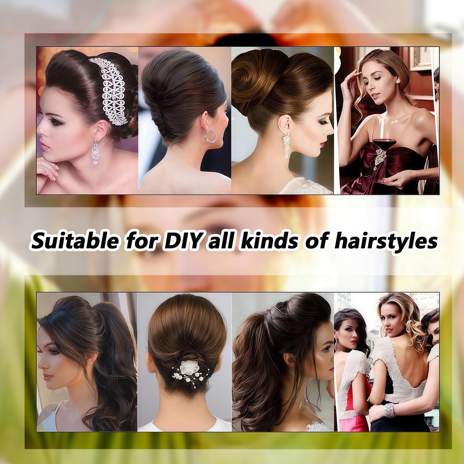 2Pcs Bump It Up Volume Hair Base Inserts 10.5cm x 6.5cm/4” x 2.6”, Brown