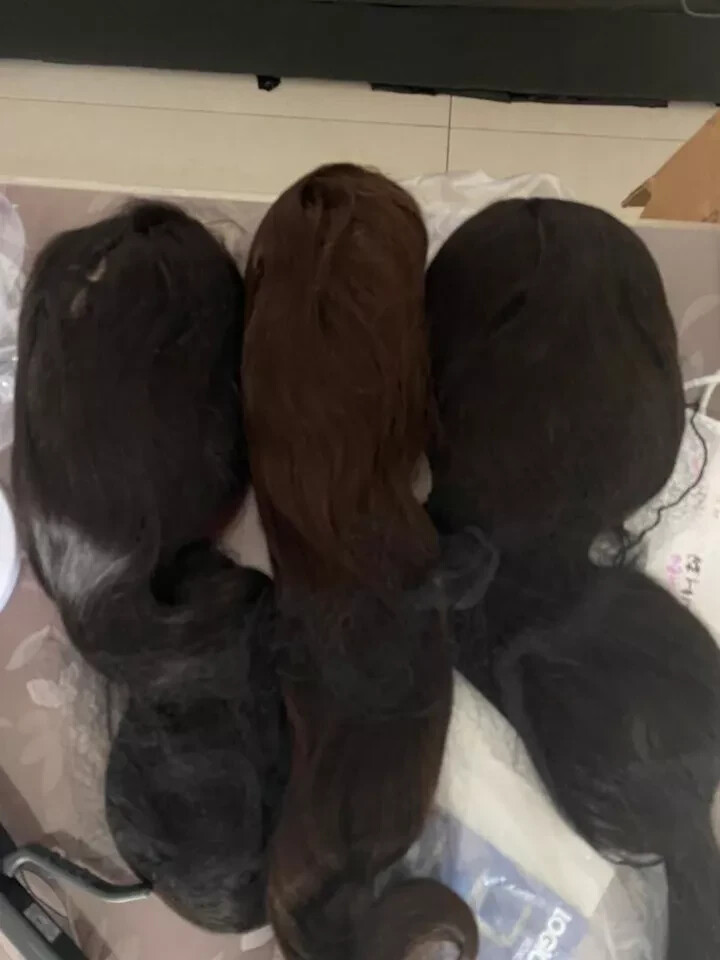 28″ SILK BASE TOP BRAZILIAN GLUELESS FULL LACE WIG LIGHT BROWN 4# 200% DENSITY