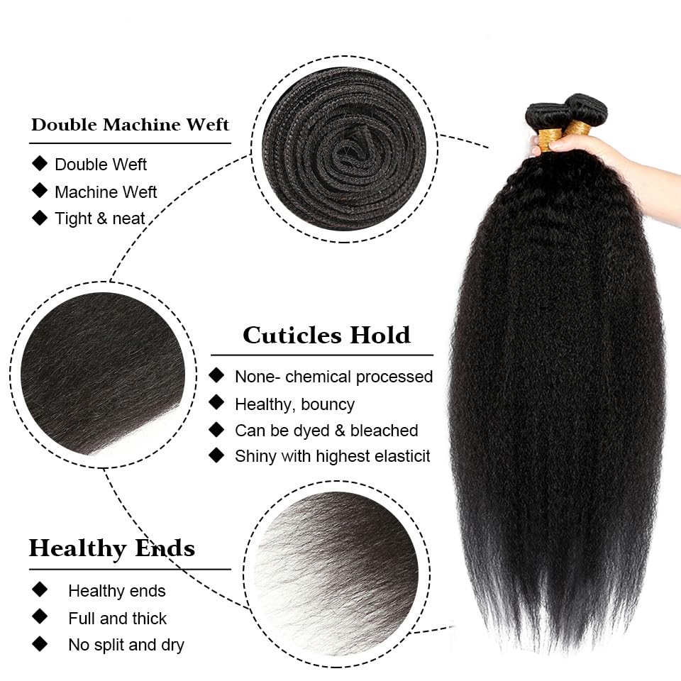 Human Hair Bundles Yaki Straight Bundles 14 16 18 Inch Unprocessed Brazilian …