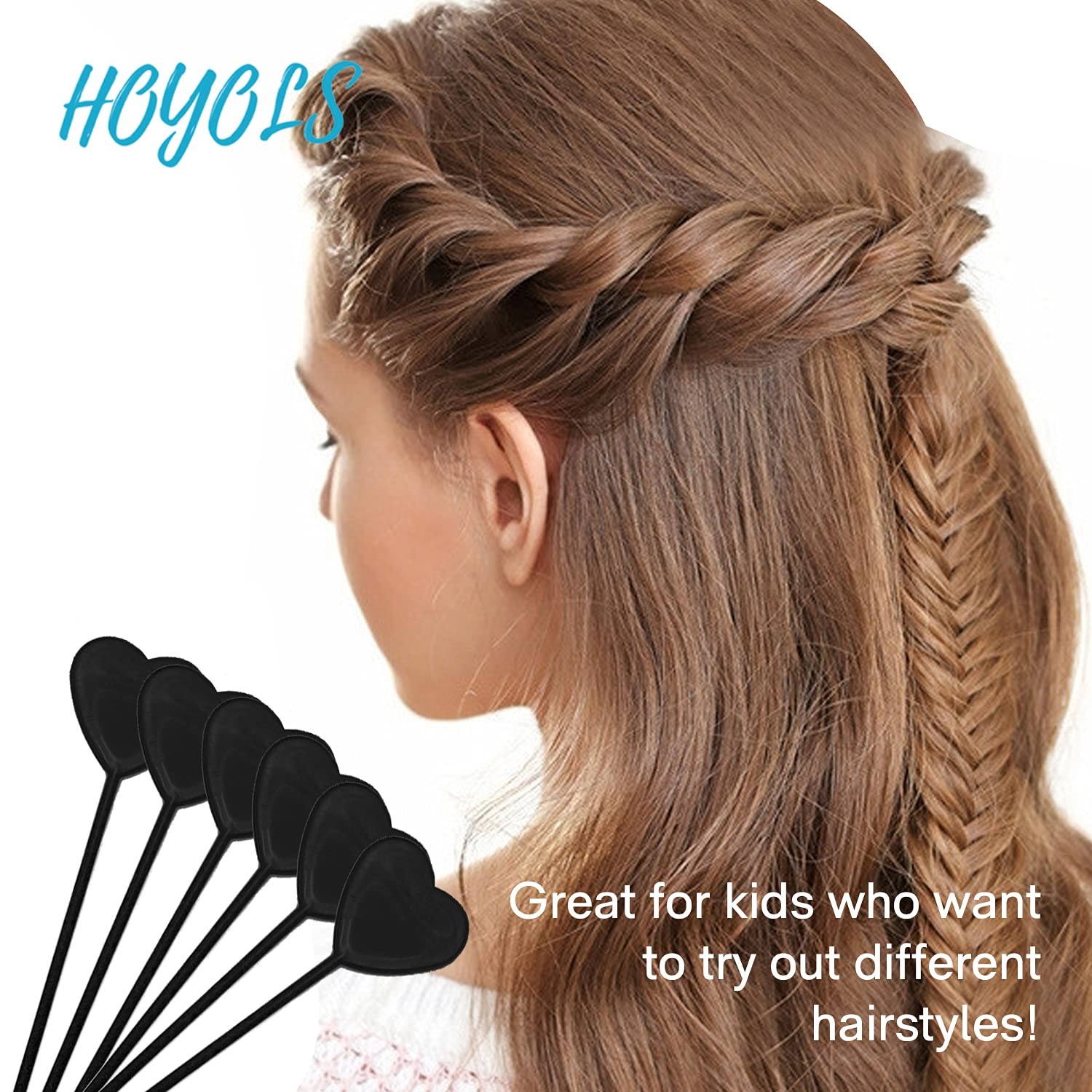 12pcs Quick Topsy Tail Hair Beader for Braiding Beads on Braids, Loop Threader