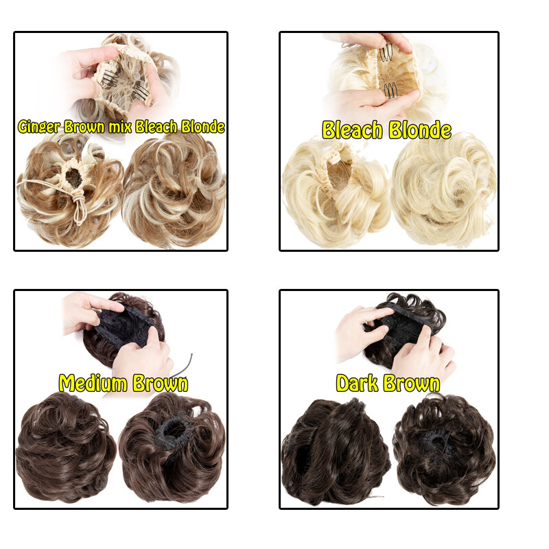 Womens Girls Wavy Curly Pony Tail Hair Bun Scrunchie Hair Extension Hairpiece